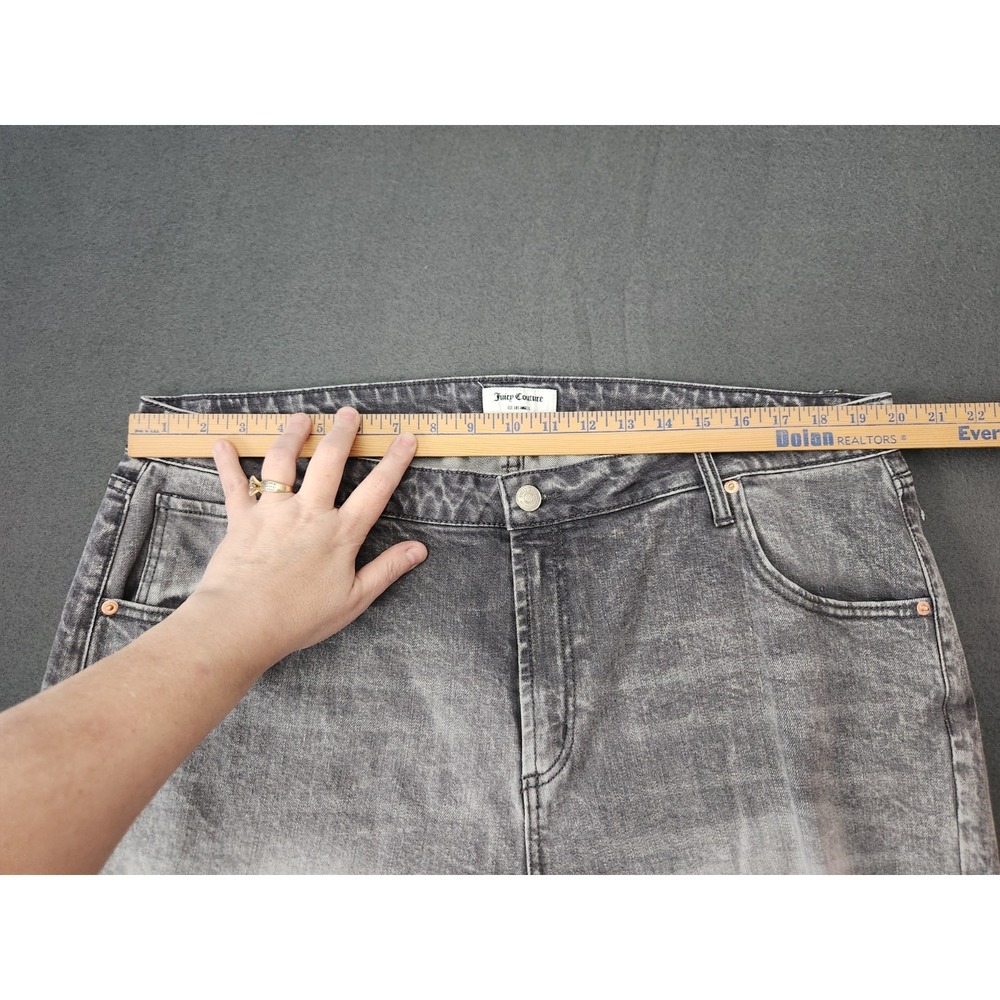 NWT Juicy Couture Venice Straight Leg Jeans Grey Marble Women's Sz 20W Raw Hem - Picture 8 of 12